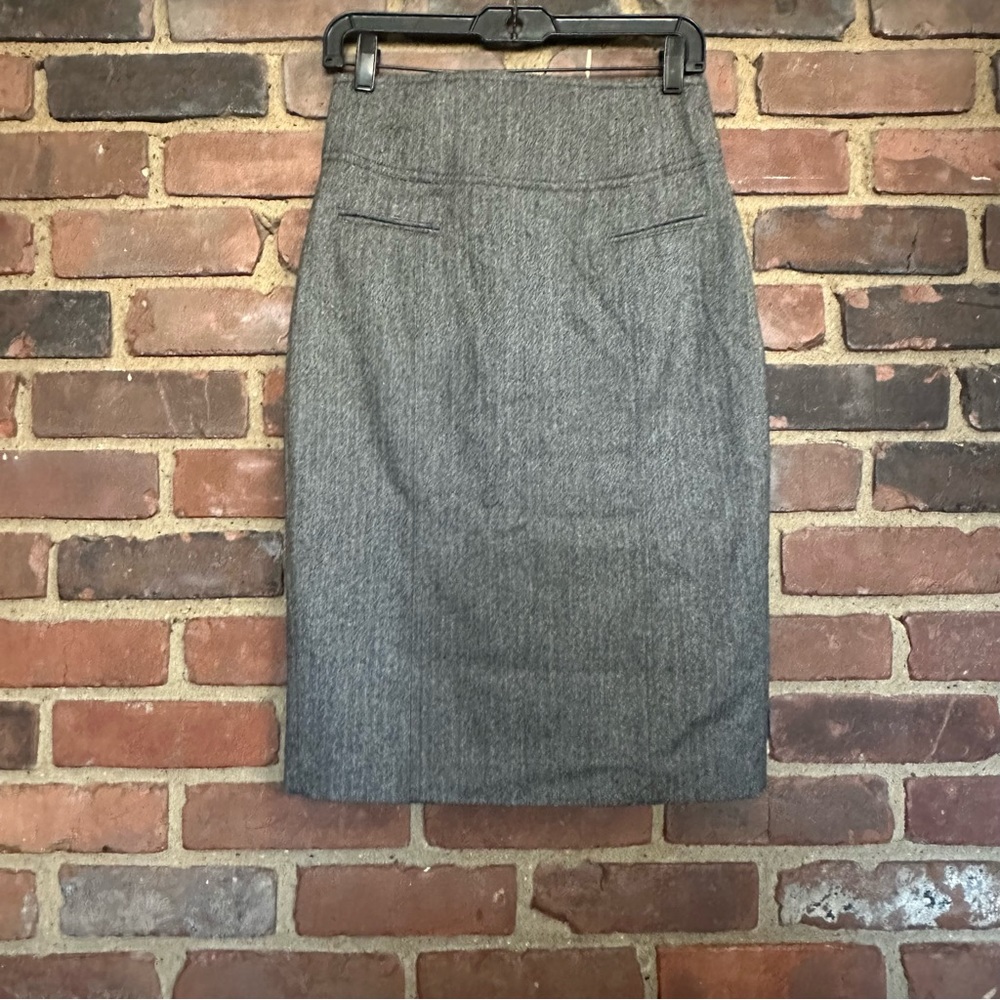 Rag & Bone | Black White Chevron Herringbone Zip Wool Skirt Sz 28 (27 X 26)